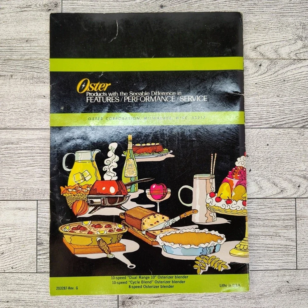 Osterizer Blender Spin Cookery Cookbook Owners Manual Booklet & Recipes 1973 Vtg